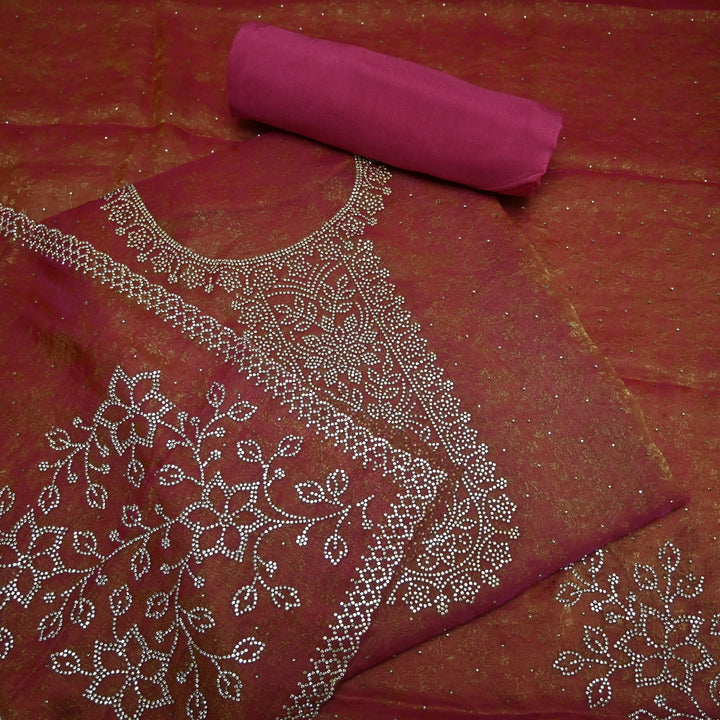 Tissue Self-Design Unstitched Suit Set