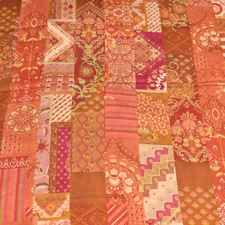 Bemberg Satin Digital Print Fabric | Premium Designer Printed Satin Fabric | 001333-S8