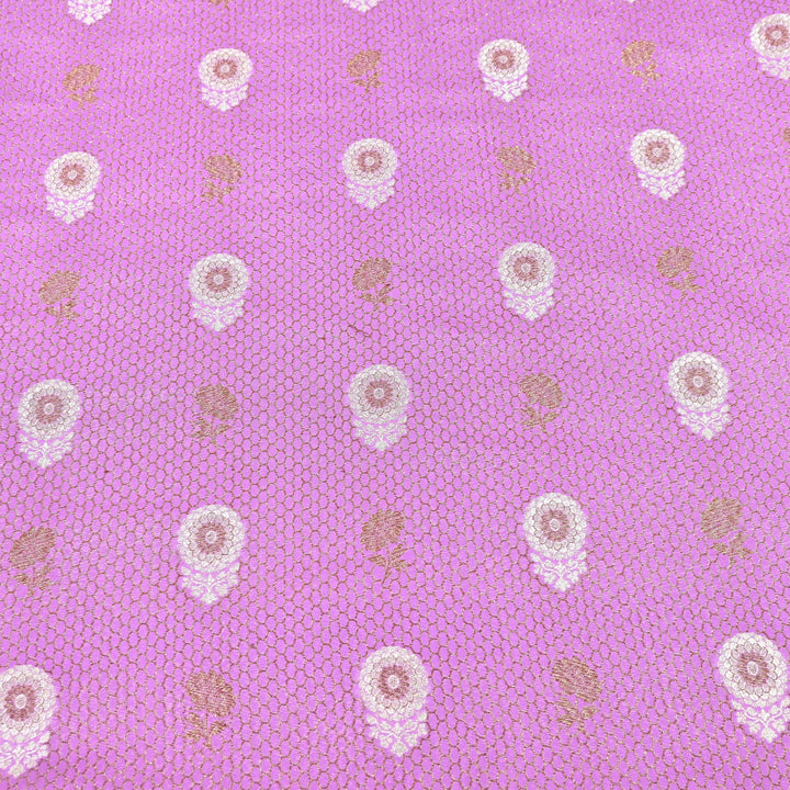 Premium Silk Katan Mina Zari Jaal Brocade Fabric | BUT350-14