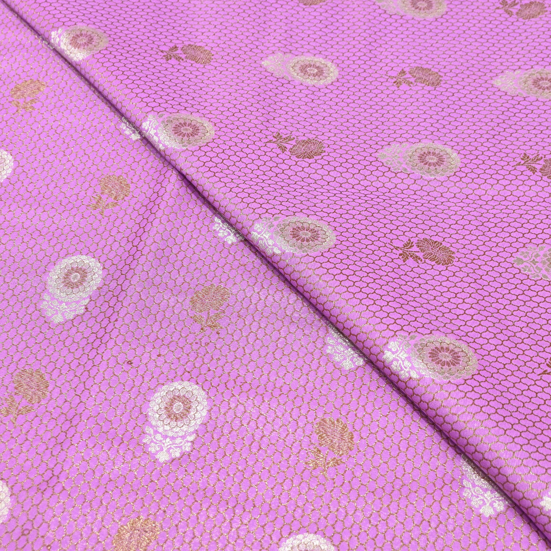 Premium Silk Katan Mina Zari Jaal Brocade Fabric | BUT350-14