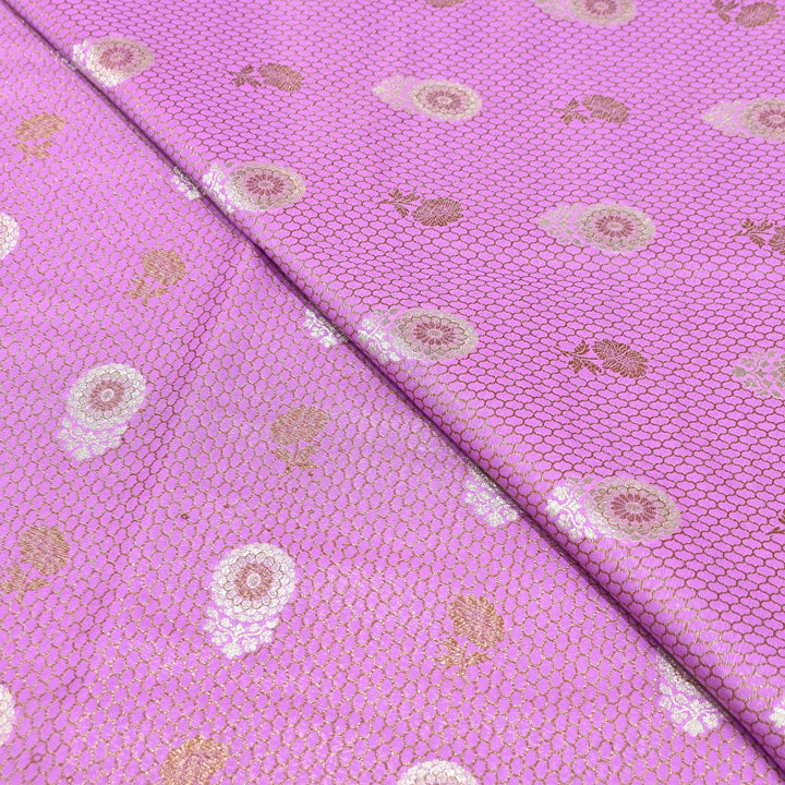 Premium Silk Katan Mina Zari Jaal Brocade Fabric | BUT350-14