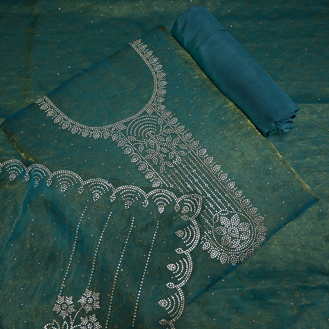 Tissue Self-Design Unstitched Suit Set