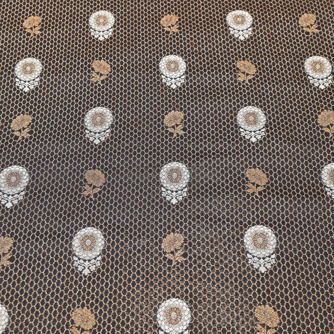 Premium Silk Katan Mina Zari Jaal Brocade Fabric | BUT350-13