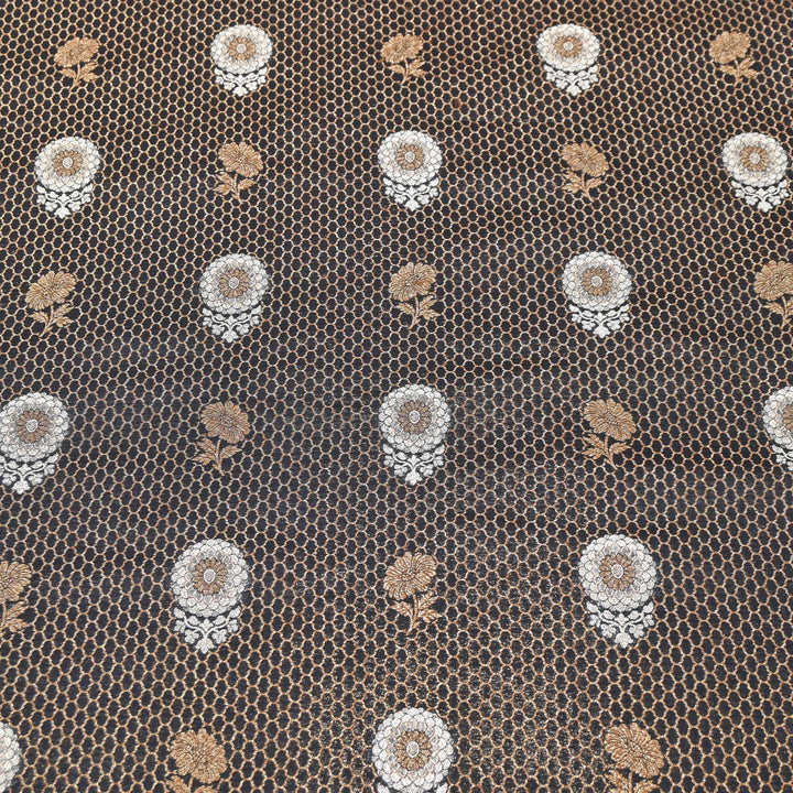 Premium Silk Katan Mina Zari Jaal Brocade Fabric | BUT350-13