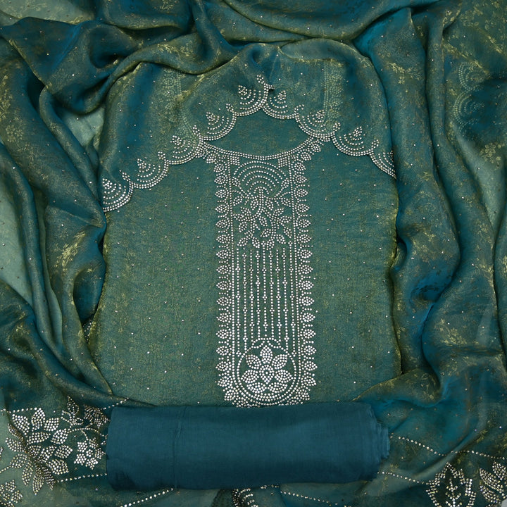 Tissue Self-Design Unstitched Suit Set