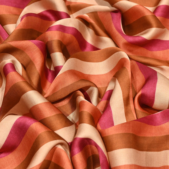 Bemberg Satin Digital Print Fabric | Premium Designer Printed Satin Fabric | 001333-S9