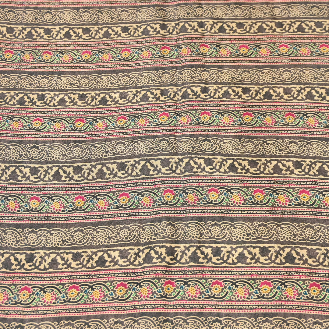 Bemberg Satin Digital Print Fabric | Premium Designer Printed Satin Fabric | 001333-S10