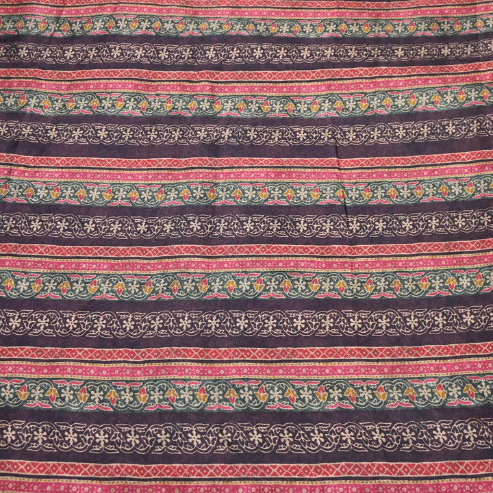 Bemberg Satin Digital Print Fabric | Premium Designer Printed Satin Fabric | 001333-S11