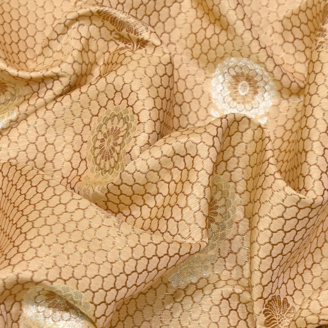 Premium Silk Katan Mina Zari Jaal Brocade Fabric | BUT350-17