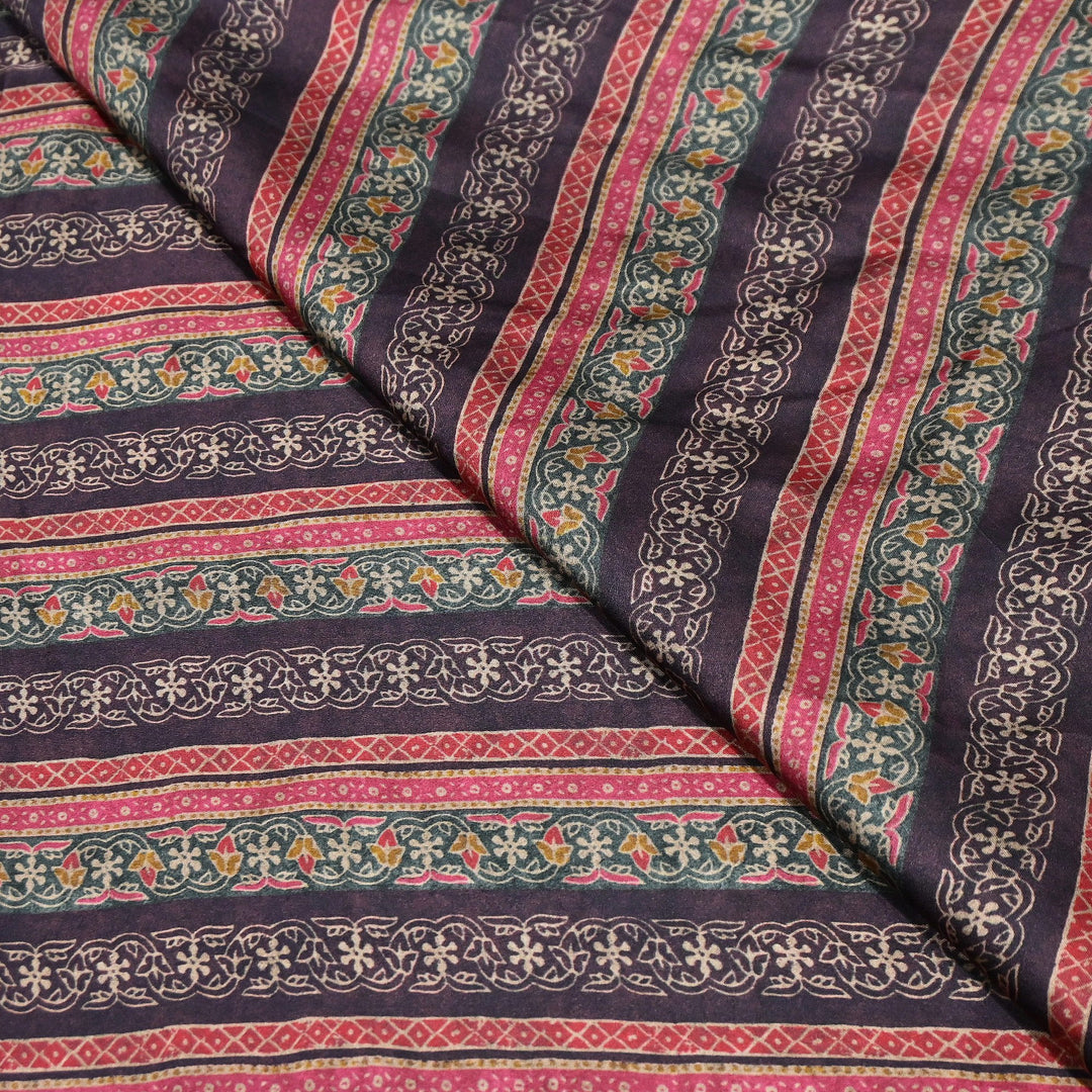 Bemberg Satin Digital Print Fabric | Premium Designer Printed Satin Fabric | 001333-S11