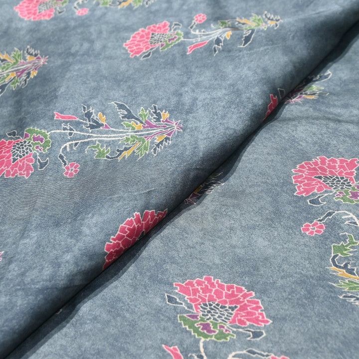 Bemberg Satin Digital Print Fabric | Premium Designer Printed Satin Fabric | 001333-S12