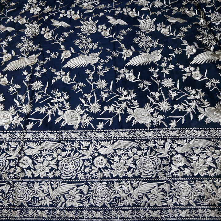 Beautiful Modal Satin Parsi Work Embroidery Fabrics