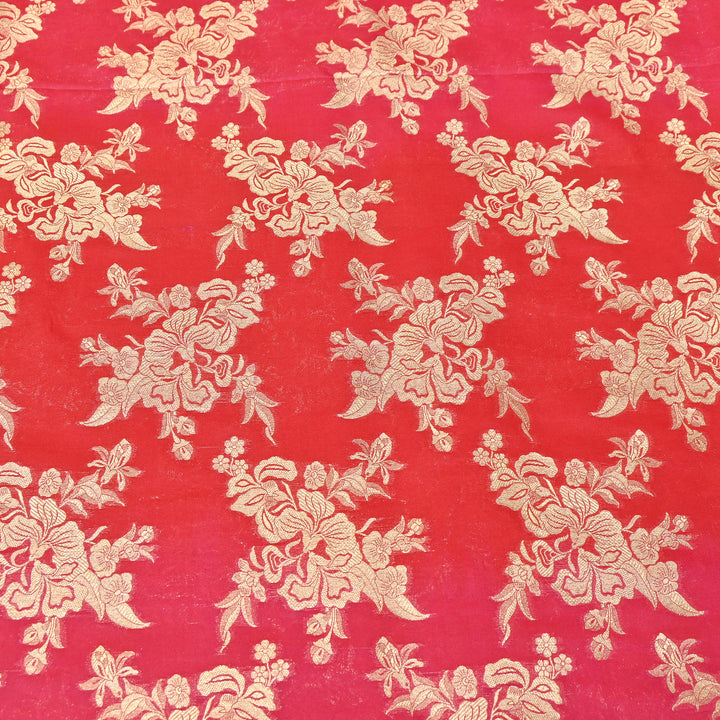 Premium Katan Silk Zari Boota Jaal Brocade Fabric | Luxury Brocade Fabric | HS0205-02