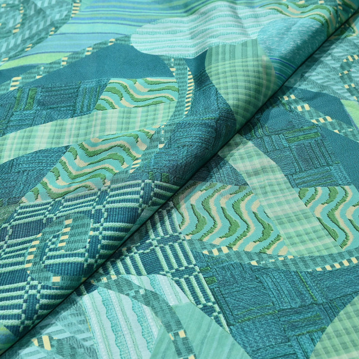 Bemberg Satin Digital Print Fabric | Premium Designer Printed Satin Fabric | 001333-S20