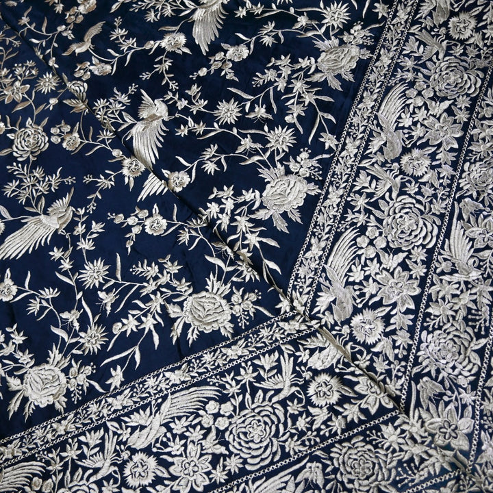 Beautiful Modal Satin Parsi Work Embroidery Fabrics