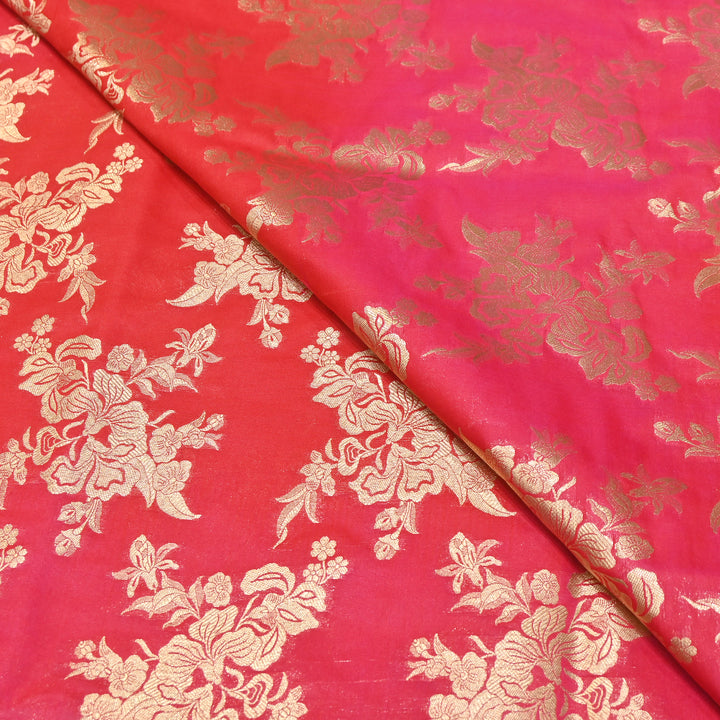 Premium Katan Silk Zari Boota Jaal Brocade Fabric | Luxury Brocade Fabric | HS0205-02