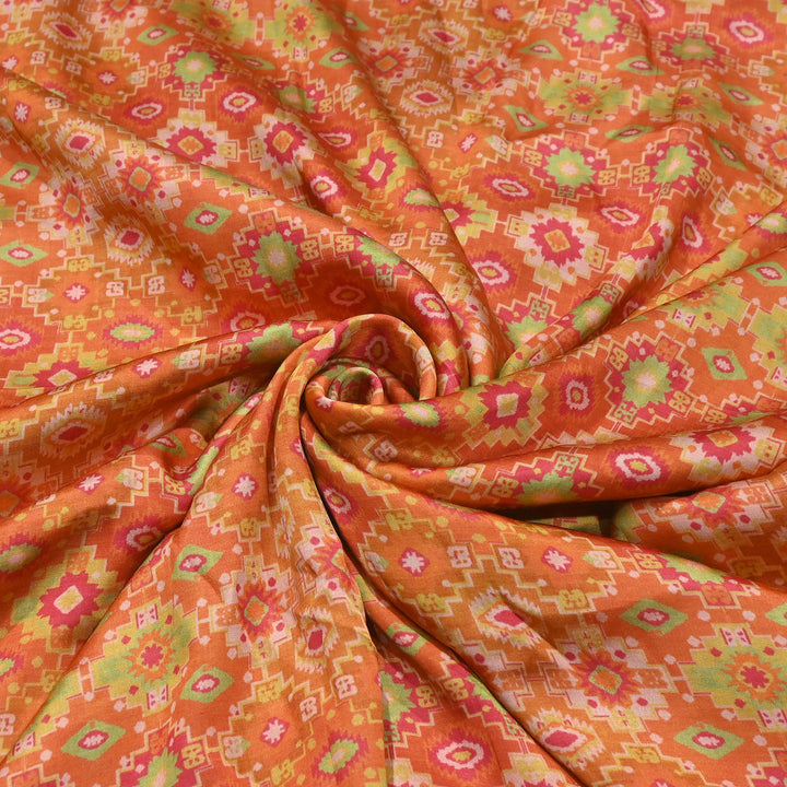 Bemberg Satin Digital Print Fabric | Premium Designer Printed Satin Fabric | 001333-S13