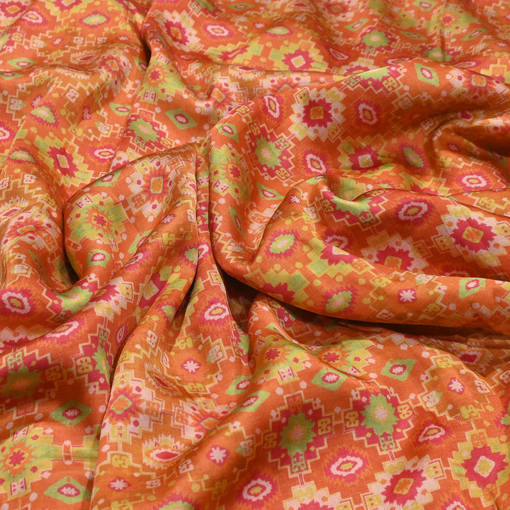 Bemberg Satin Digital Print Fabric | Premium Designer Printed Satin Fabric | 001333-S13