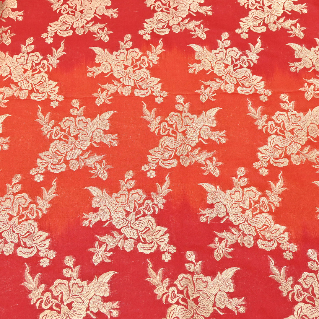 Premium Katan Silk Zari Boota Jaal Brocade Fabric | Luxury Brocade Fabric | HS0205-04