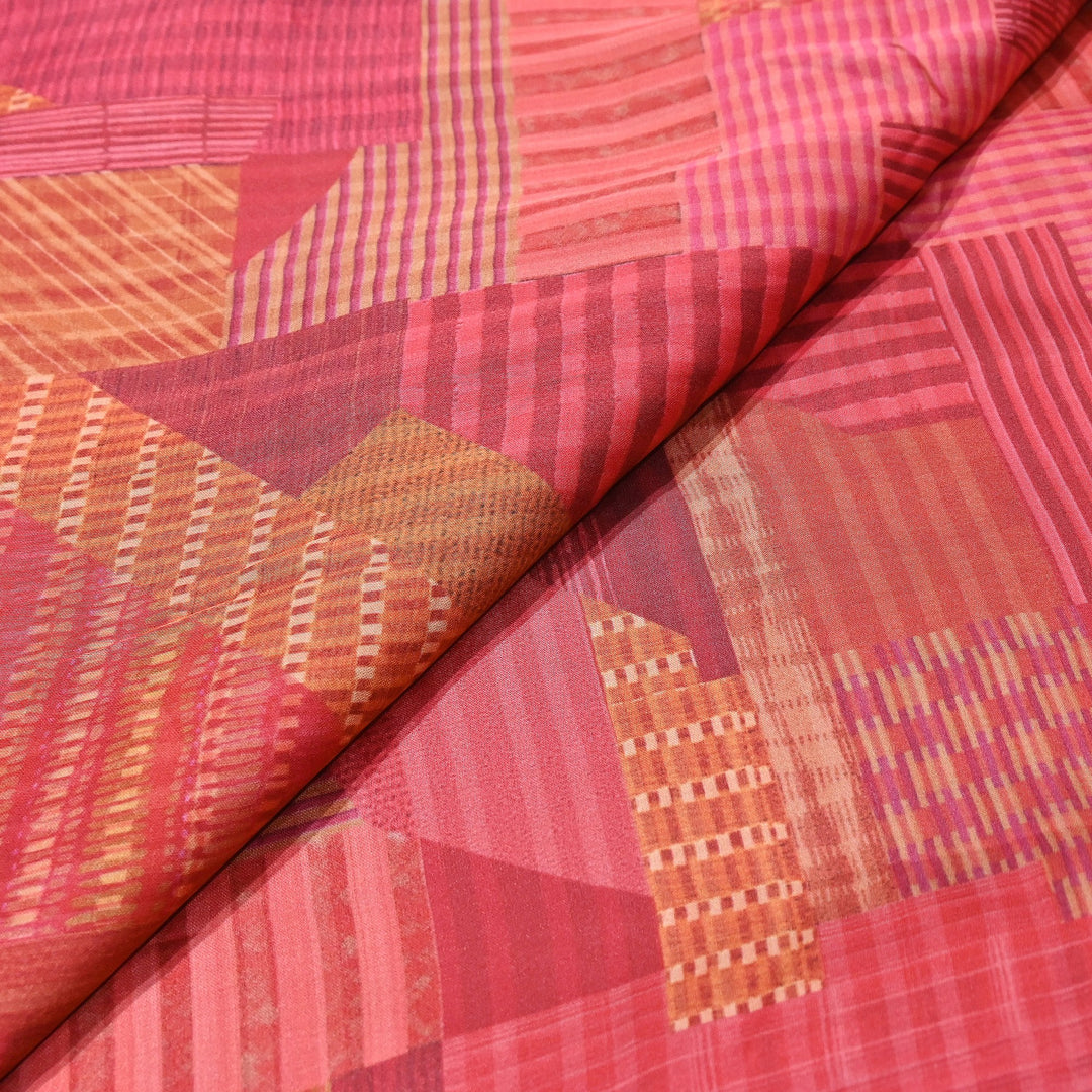 Bemberg Satin Digital Print Fabric | Premium Designer Printed Satin Fabric | 001333-S18