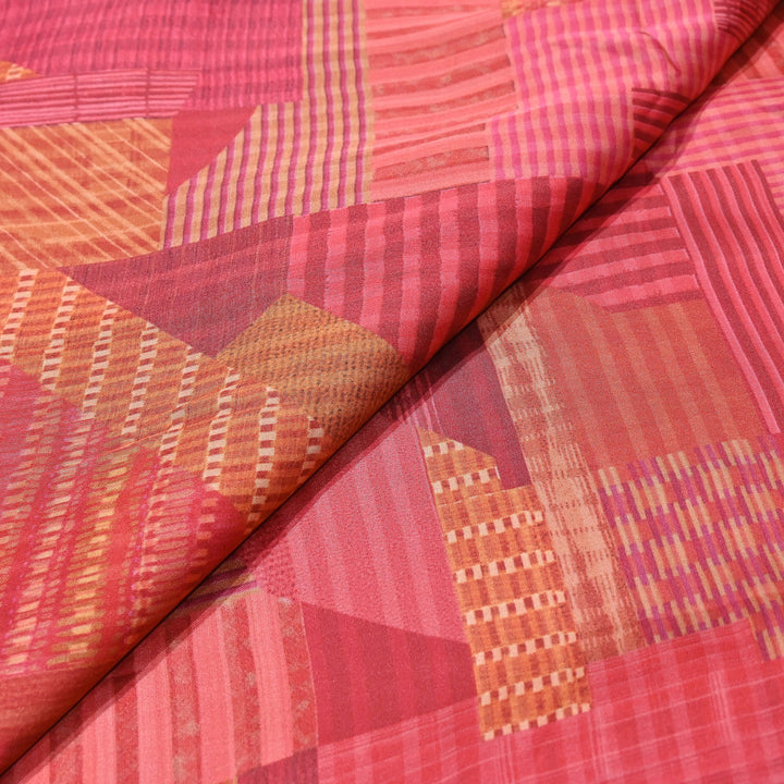 Bemberg Satin Digital Print Fabric | Premium Designer Printed Satin Fabric | 001333-S18