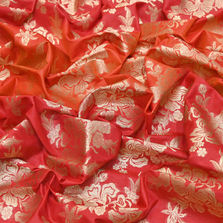 Premium Katan Silk Zari Boota Jaal Brocade Fabric | Luxury Brocade Fabric | HS0205-04