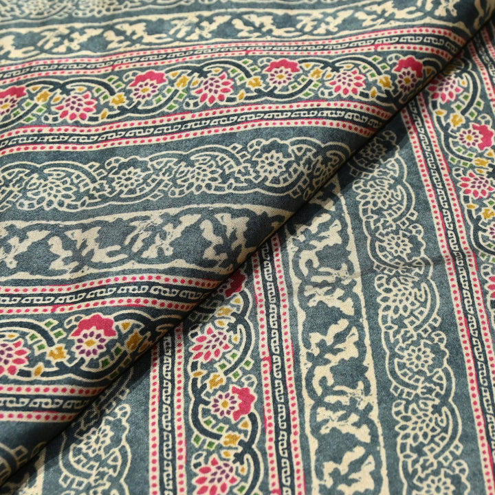 Bemberg Satin Digital Print Fabric | Premium Designer Printed Satin Fabric | 001333-S14
