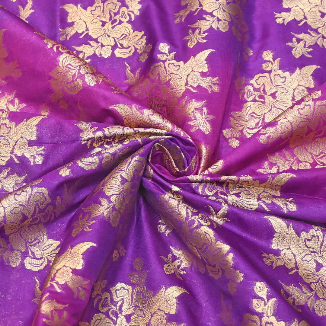 Premium Katan Silk Zari Boota Jaal Brocade Fabric | Luxury Brocade Fabric | HS0205-05