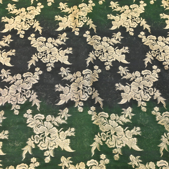Premium Katan Silk Zari Boota Jaal Brocade Fabric | Luxury Brocade Fabric | HS0205-01