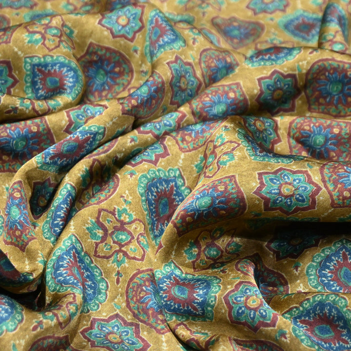 Bemberg Satin Digital Print Fabric | Premium Designer Printed Satin Fabric | 001333-S17