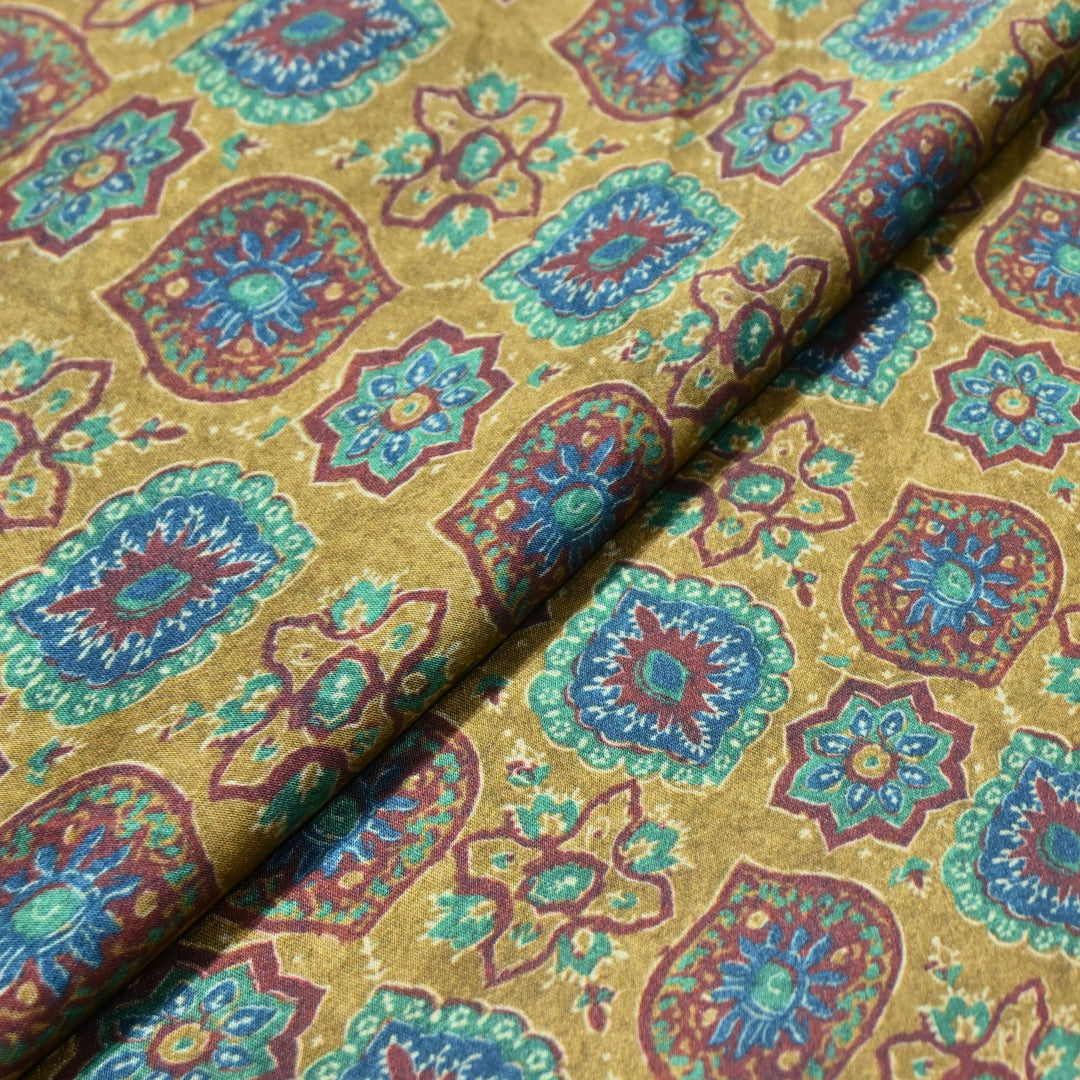 Bemberg Satin Digital Print Fabric | Premium Designer Printed Satin Fabric | 001333-S17