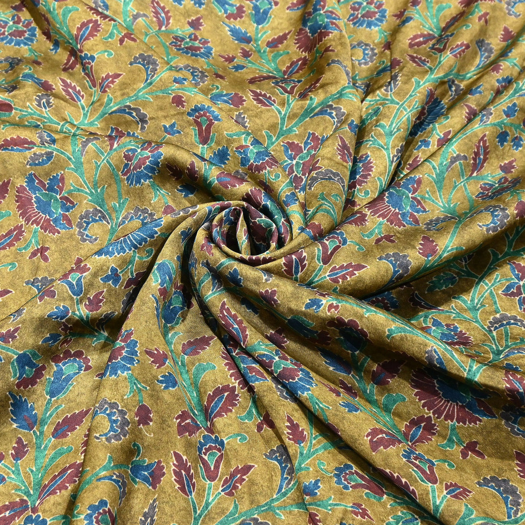 Bemberg Satin Digital Print Fabric | Premium Designer Printed Satin Fabric | 001333-S16