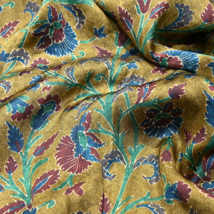 Bemberg Satin Digital Print Fabric | Premium Designer Printed Satin Fabric | 001333-S16