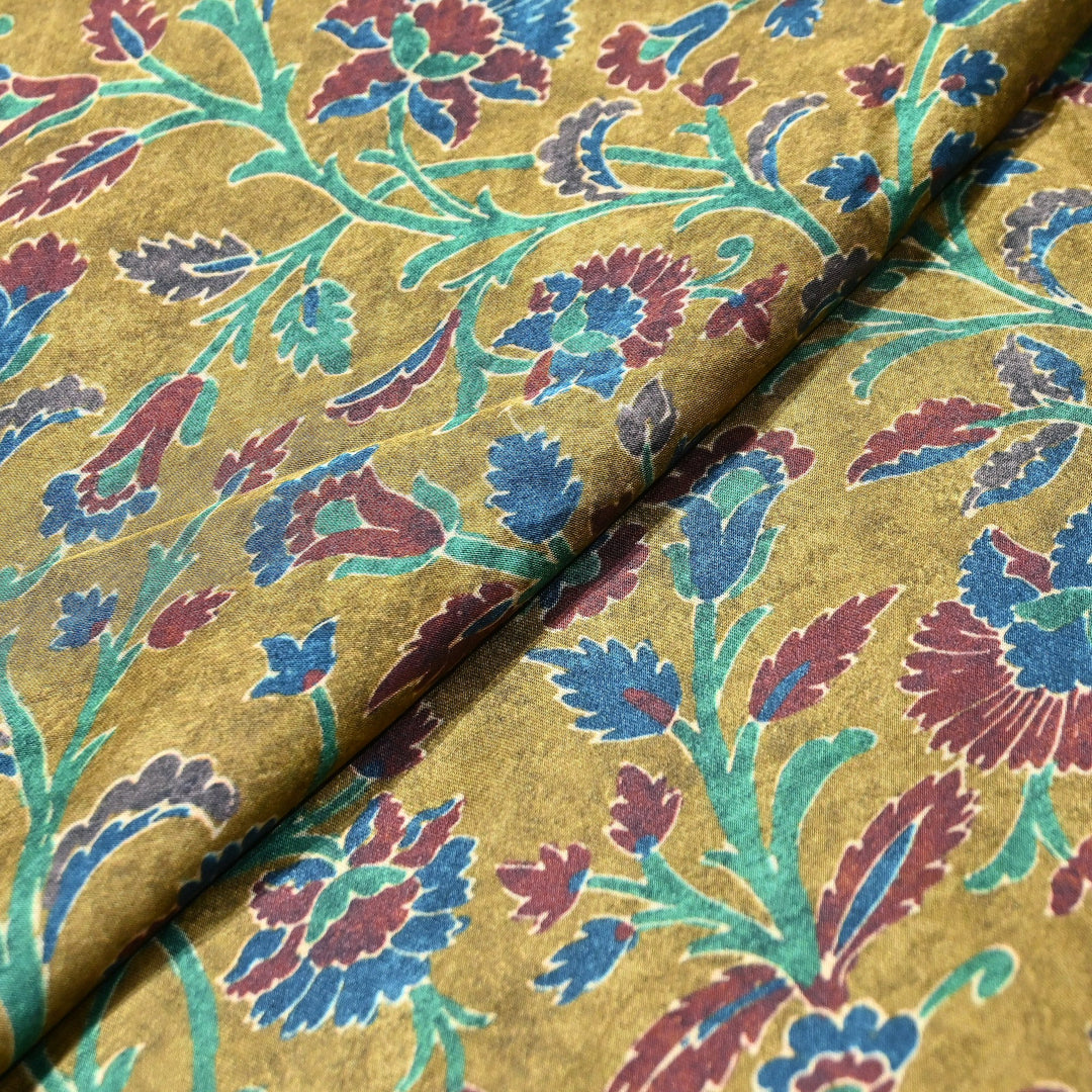 Bemberg Satin Digital Print Fabric | Premium Designer Printed Satin Fabric | 001333-S16
