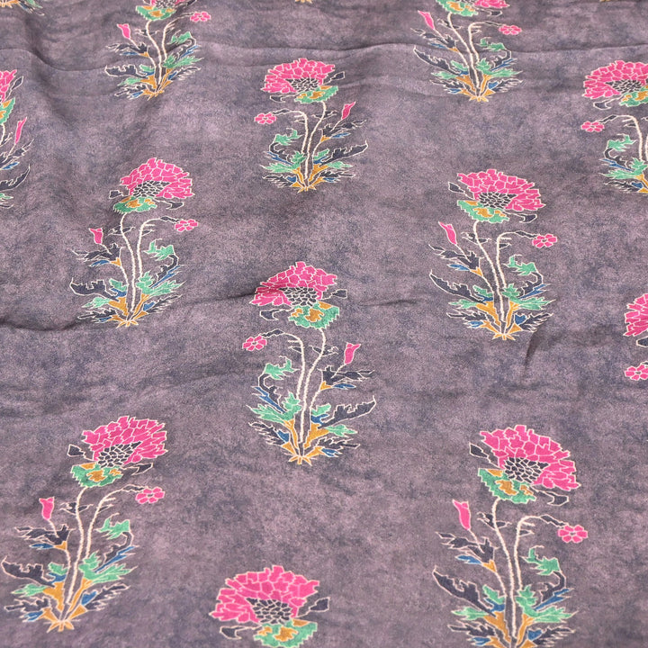 Bemberg Satin Digital Print Fabric | Premium Designer Printed Satin Fabric | 001333-S15