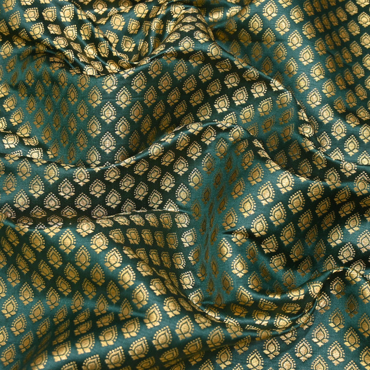 Premium Satin Zari Jamavar Brocade Fabric | Luxury Brocade Fabric | JAM185-01
