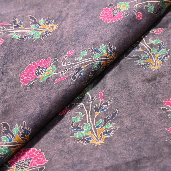 Bemberg Satin Digital Print Fabric | Premium Designer Printed Satin Fabric | 001333-S15