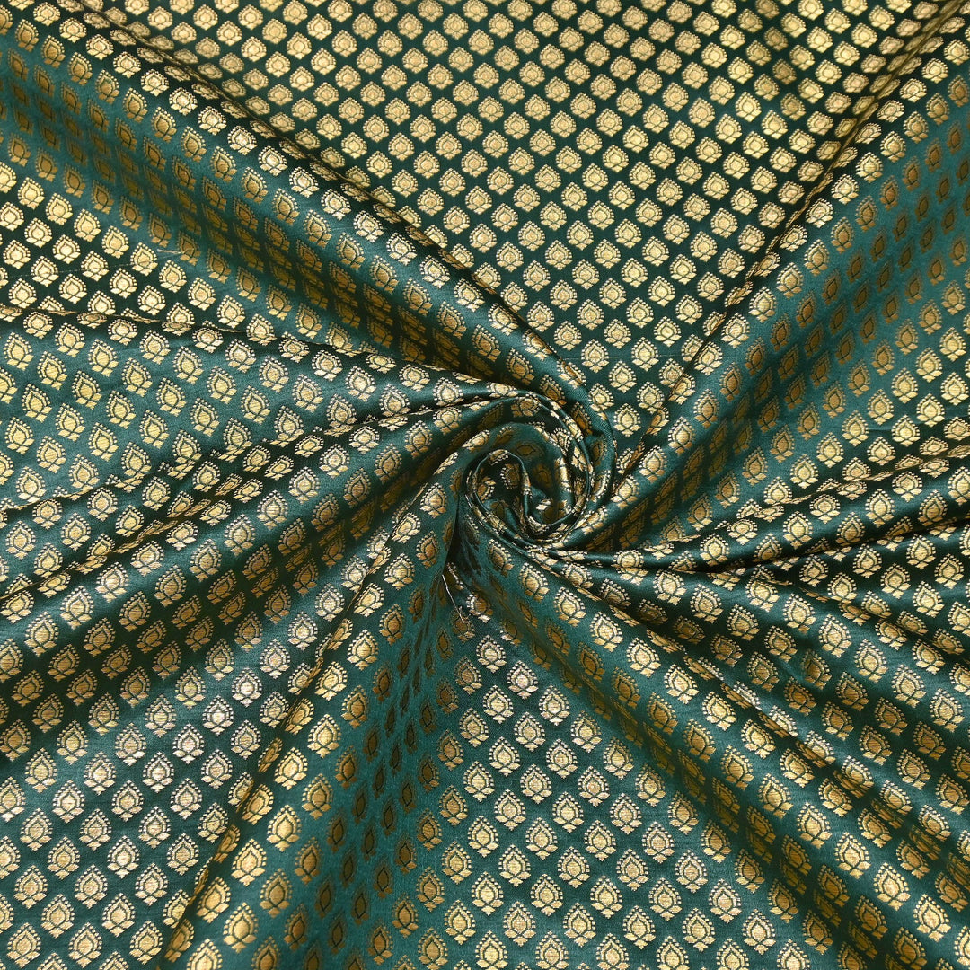 Premium Satin Zari Jamavar Brocade Fabric | Luxury Brocade Fabric | JAM185-01