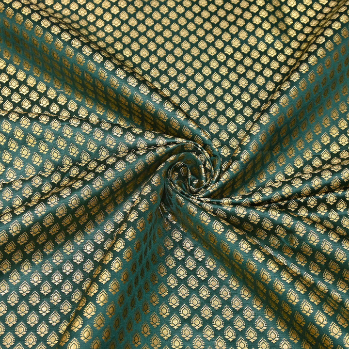 Premium Satin Zari Jamavar Brocade Fabric | Luxury Brocade Fabric | JAM185-01