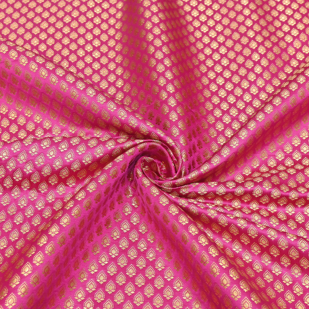 Premium Satin Zari Jamavar Brocade Fabric | Luxury Brocade Fabric | JAM185-08