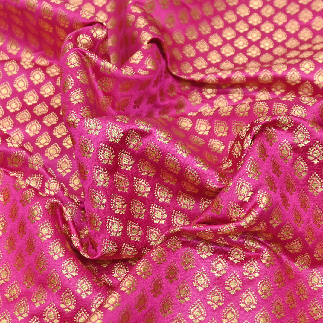 Premium Satin Zari Jamavar Brocade Fabric | Luxury Brocade Fabric | JAM185-08