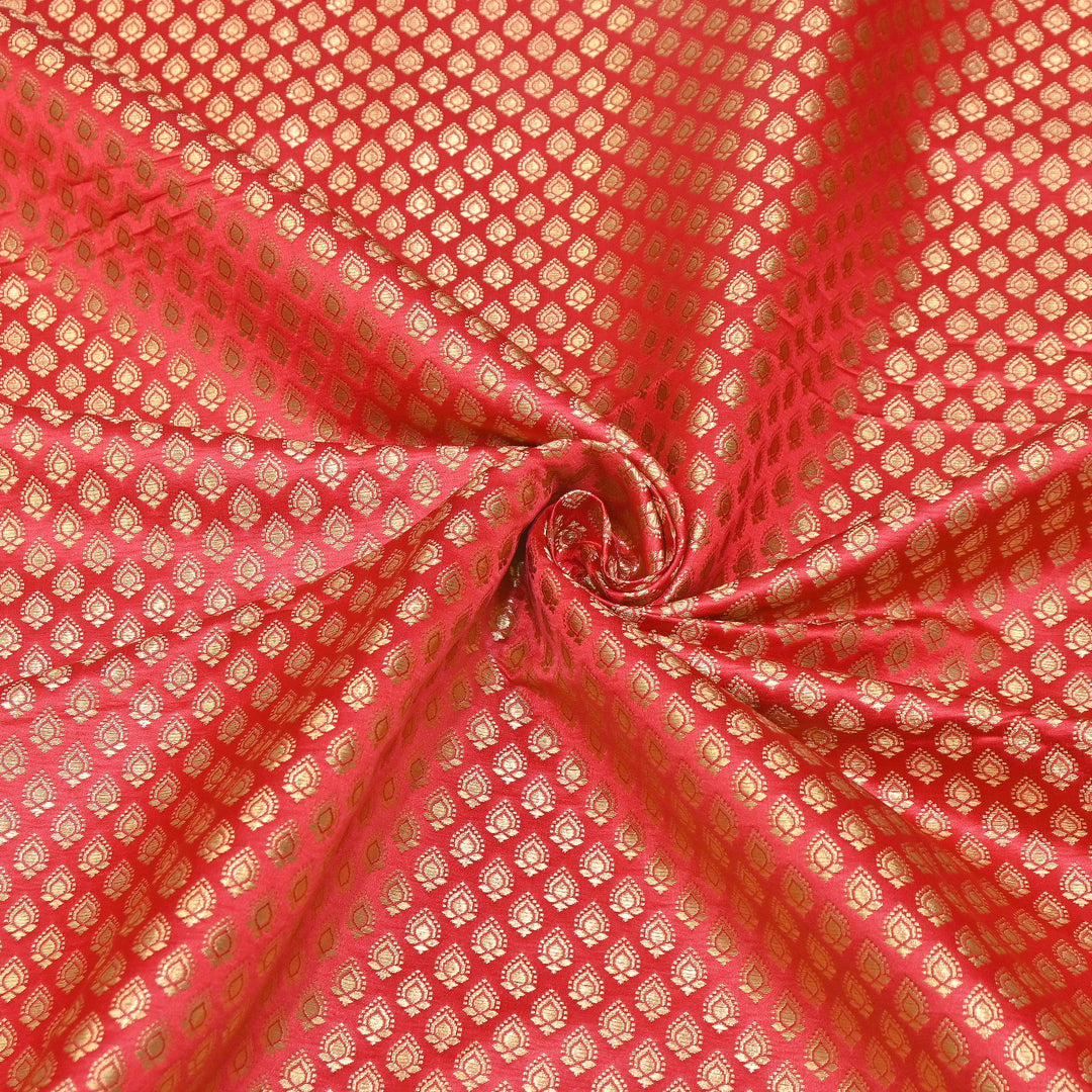 Premium Satin Zari Jamavar Brocade Fabric | Luxury Brocade Fabric | JAM185-07