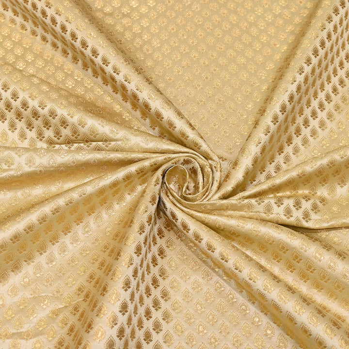 Premium Satin Zari Jamavar Brocade Fabric | Luxury Brocade Fabric | JAM185-06