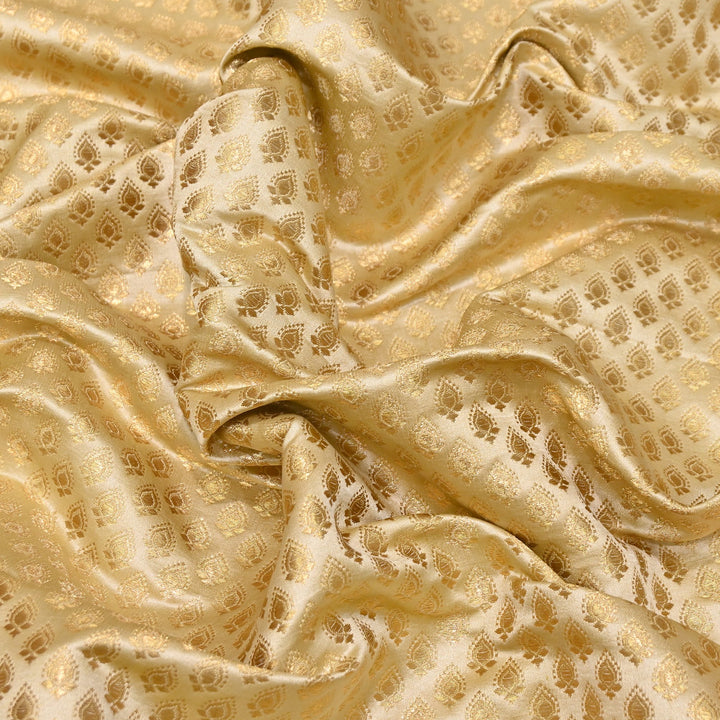 Premium Satin Zari Jamavar Brocade Fabric | Luxury Brocade Fabric | JAM185-06