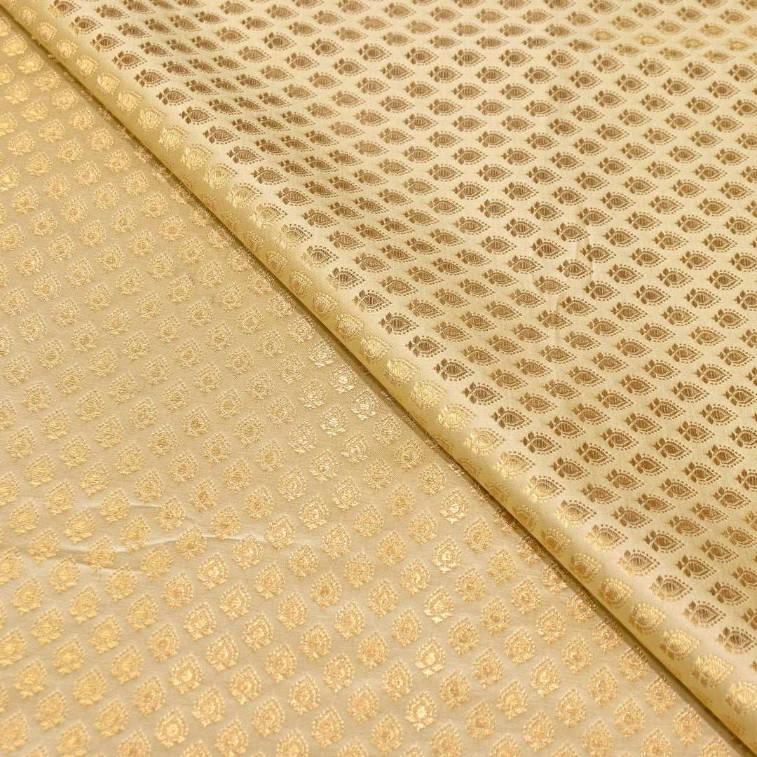 Premium Satin Zari Jamavar Brocade Fabric | Luxury Brocade Fabric | JAM185-06