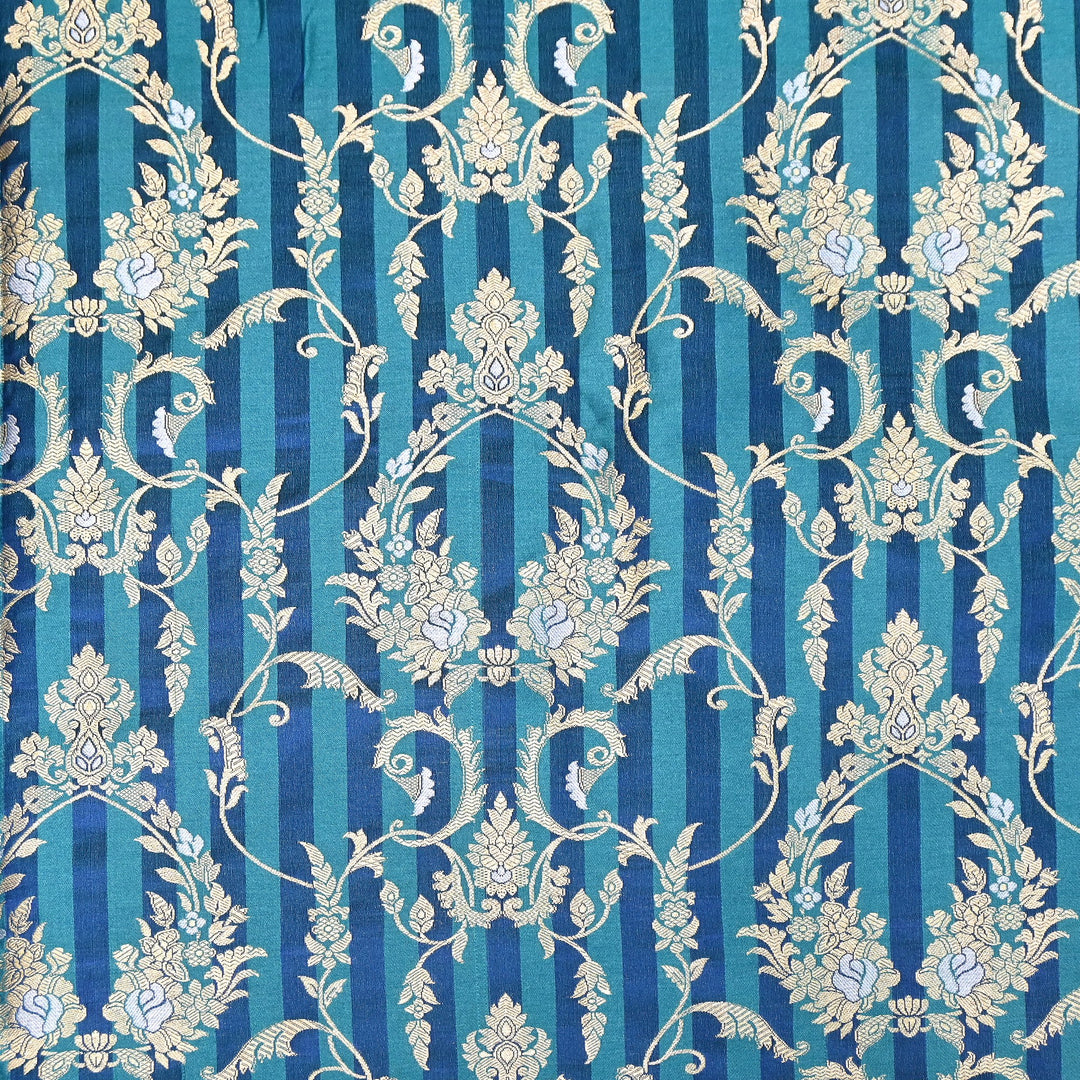 Rich Satin Brocade Fabric with All Over Meena Zari Floral Pattern - DSM523-3