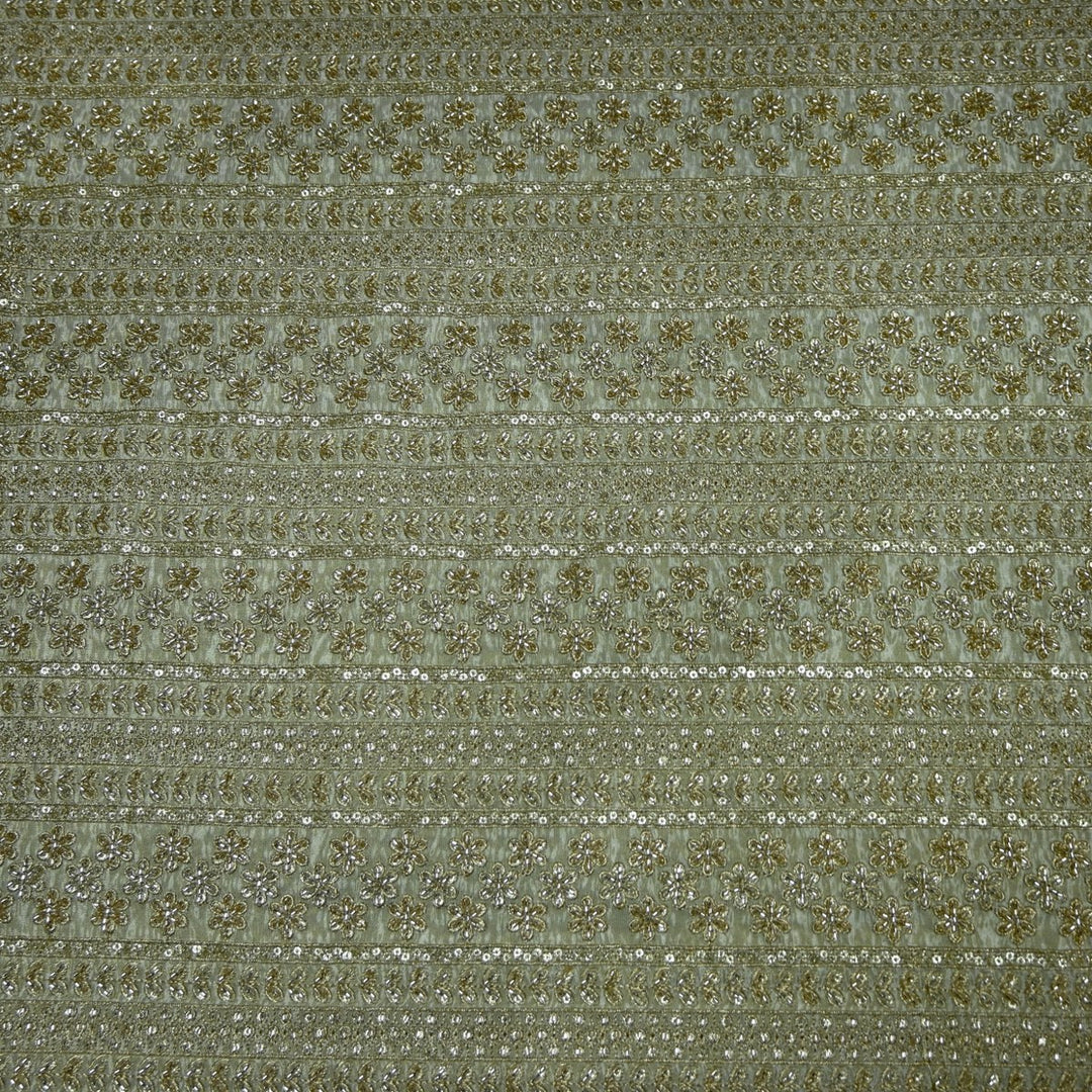 Premium Dyeable Tissue Moti Sequins Embroidery Fabrics