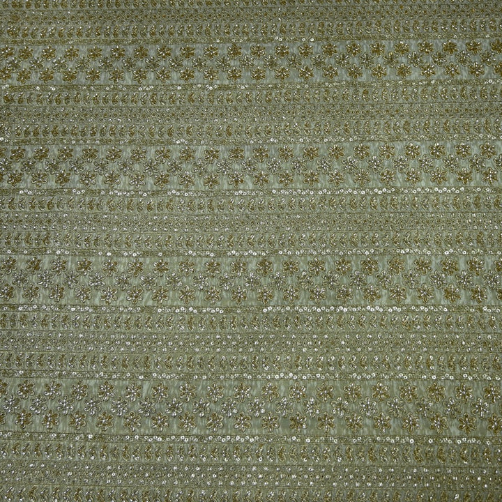 Premium Dyeable Tissue Moti Sequins Embroidery Fabrics