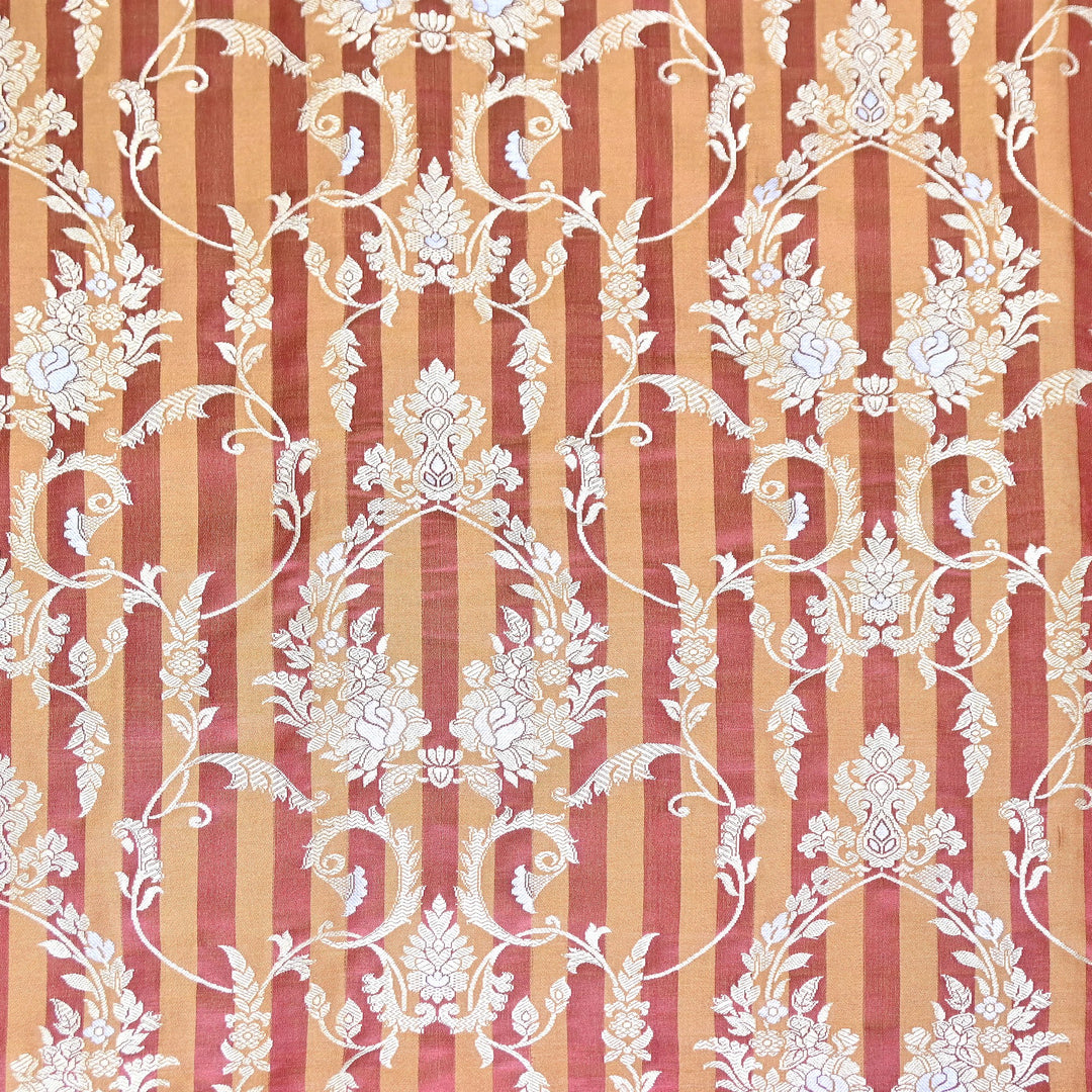 Rich Satin Brocade Fabric with All Over Meena Zari Floral Pattern -DSM523-A7