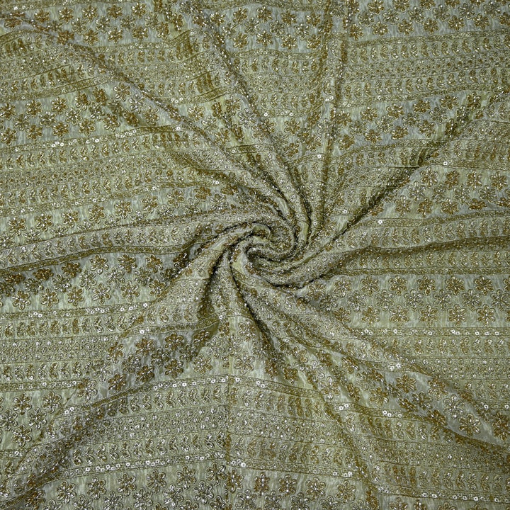 Premium Dyeable Tissue Moti Sequins Embroidery Fabrics